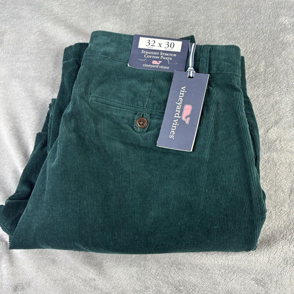 Vineyard Vines Pants Mens 32x30 Corduroy Charleston Green Straight  New‎  $128
